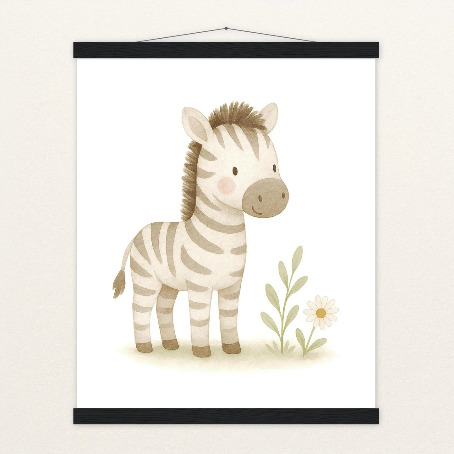 Zinni das Zebra Poster mit Leisten von tinylearner
