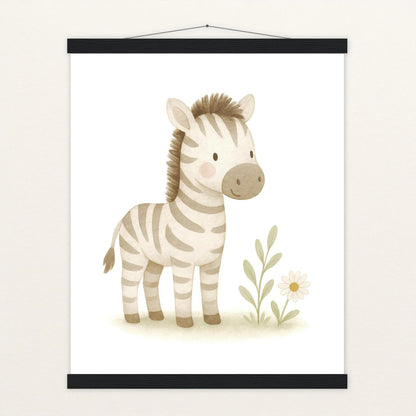 Zinni das Zebra Poster mit Leisten von tinylearner