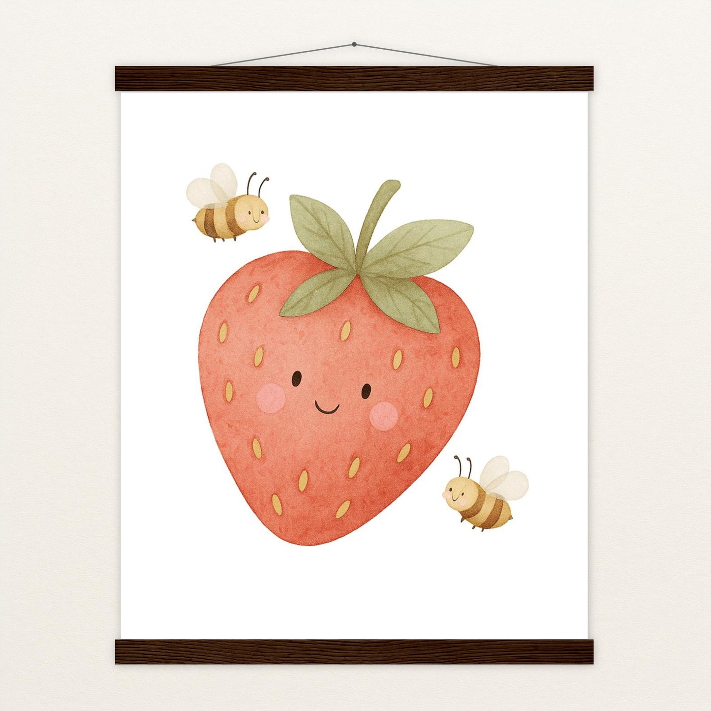 Obst: Erdbeere Poster mit Leisten von tinylearner