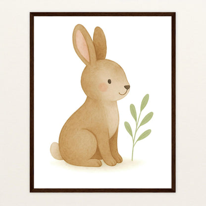 Holly der Hase Poster mit Holzrahmen von tinylearner
