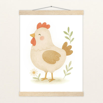 Hanni das Huhn Poster mit Leisten von tinylearner