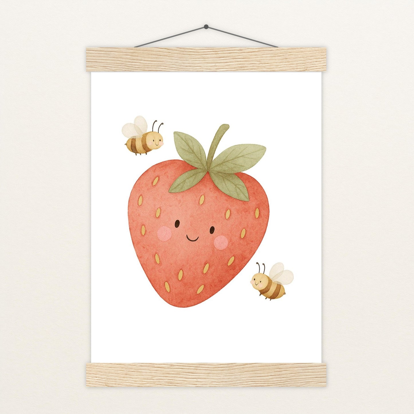 Obst: Erdbeere Poster mit Leisten von tinylearner