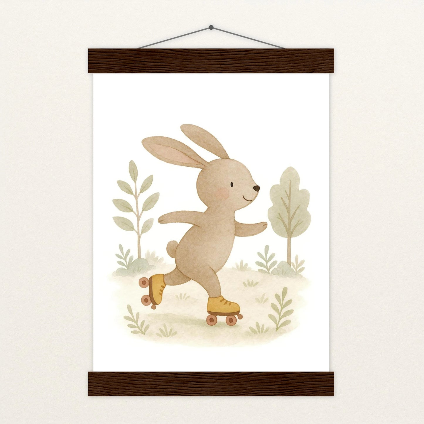 Holly der Hase - Motiv: "Rollschuhe" Poster mit Leisten von tinylearner