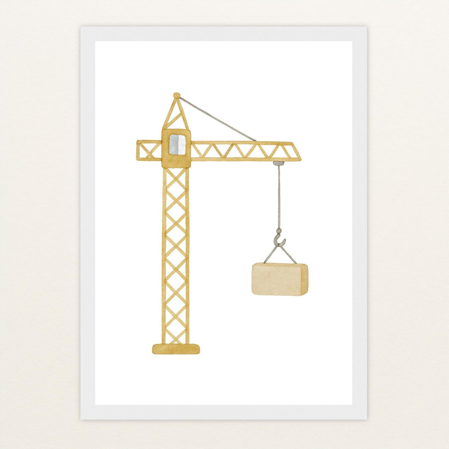 Kran Poster mit Holzrahmen von tinylearner