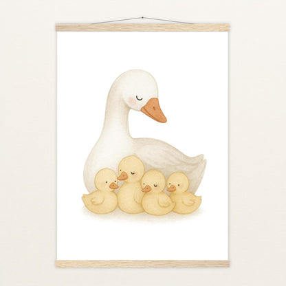 Gusi die Gans - Motiv: "Familie" Poster mit Leisten von tinylearner