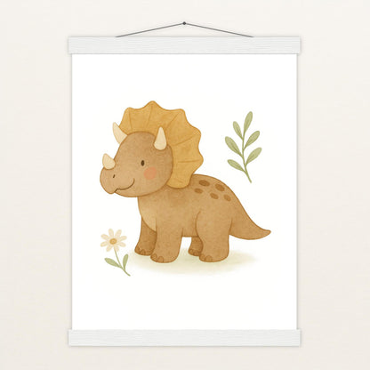 Dinosaurier Triceratops Poster mit Leisten von tinylearner