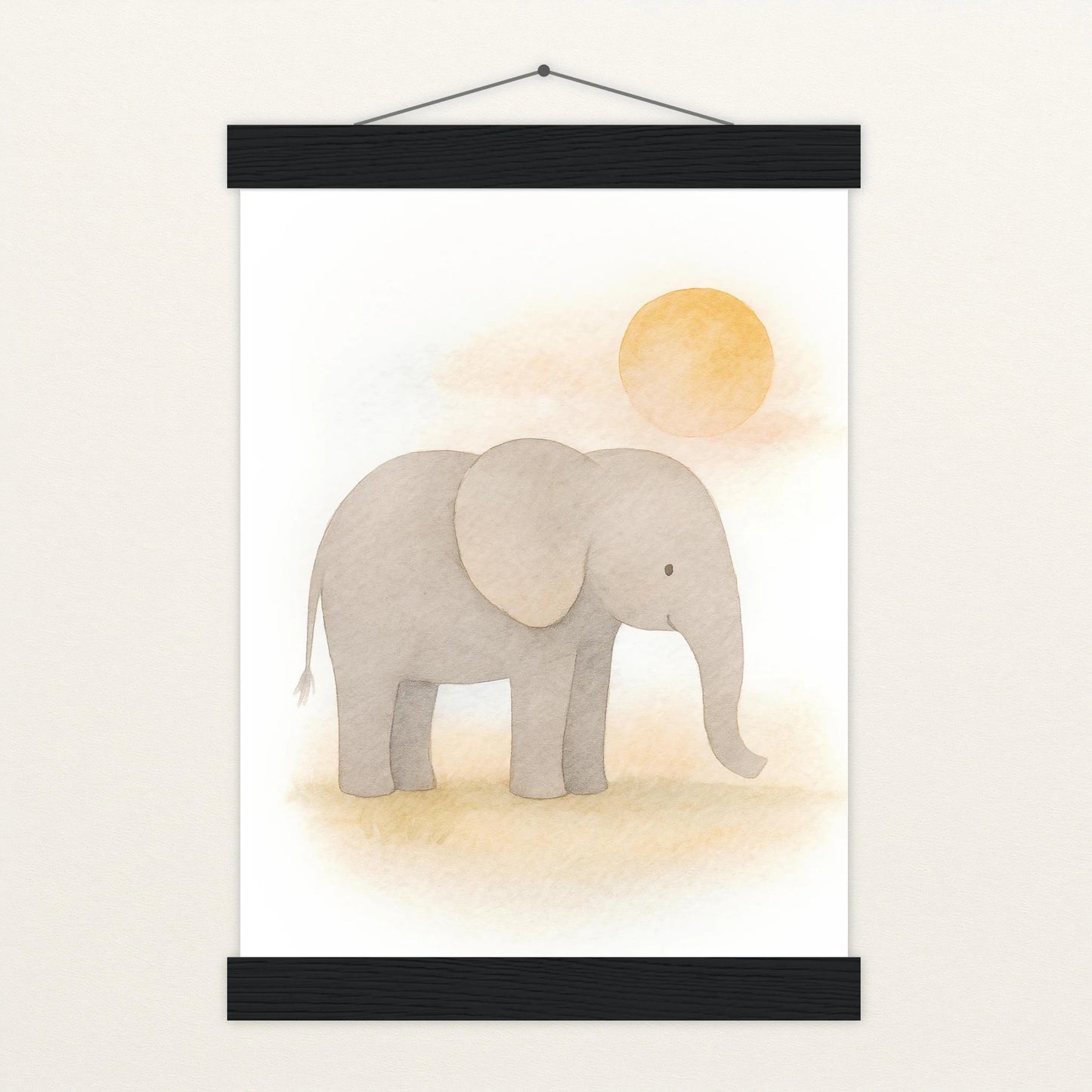 Emil der Elefant - Motiv: "Sonne" Poster mit Leisten von tinylearner