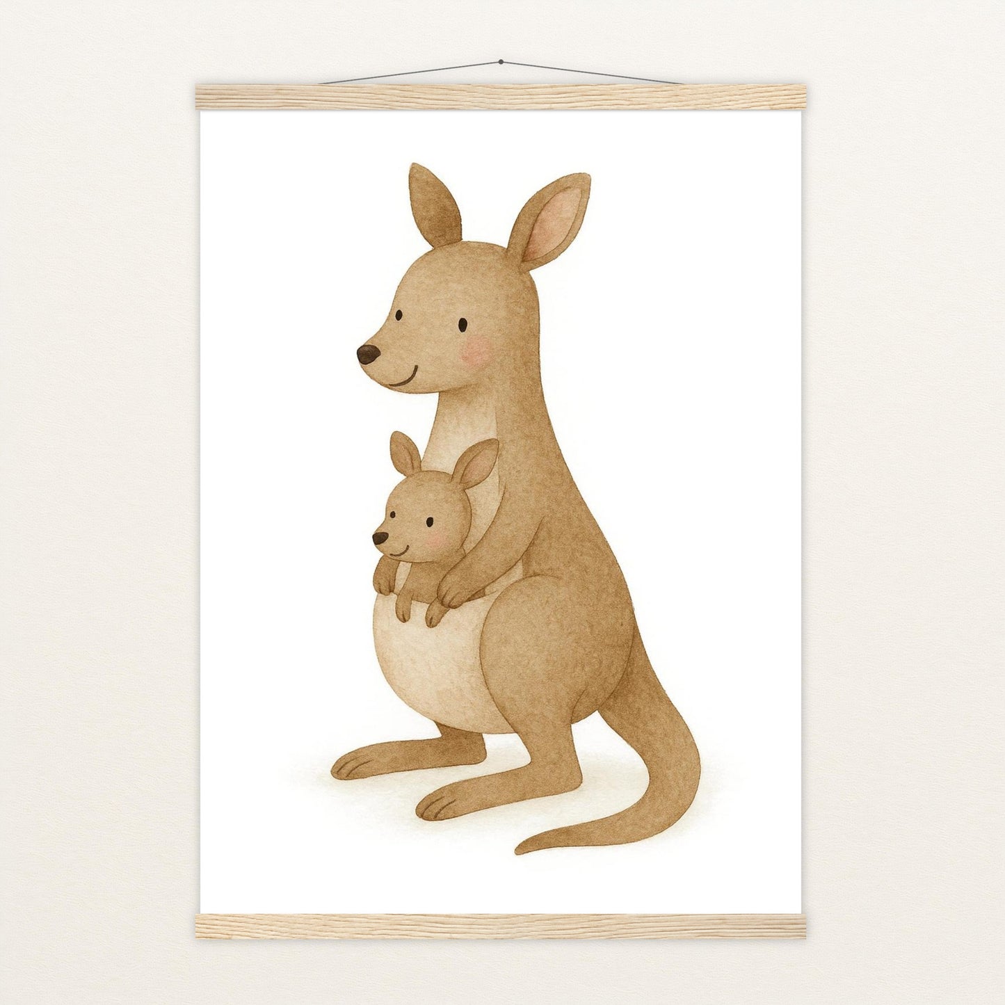 Kängu das Känguru Poster mit Leisten von tinylearner