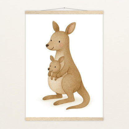 Kängu das Känguru Poster mit Leisten von tinylearner