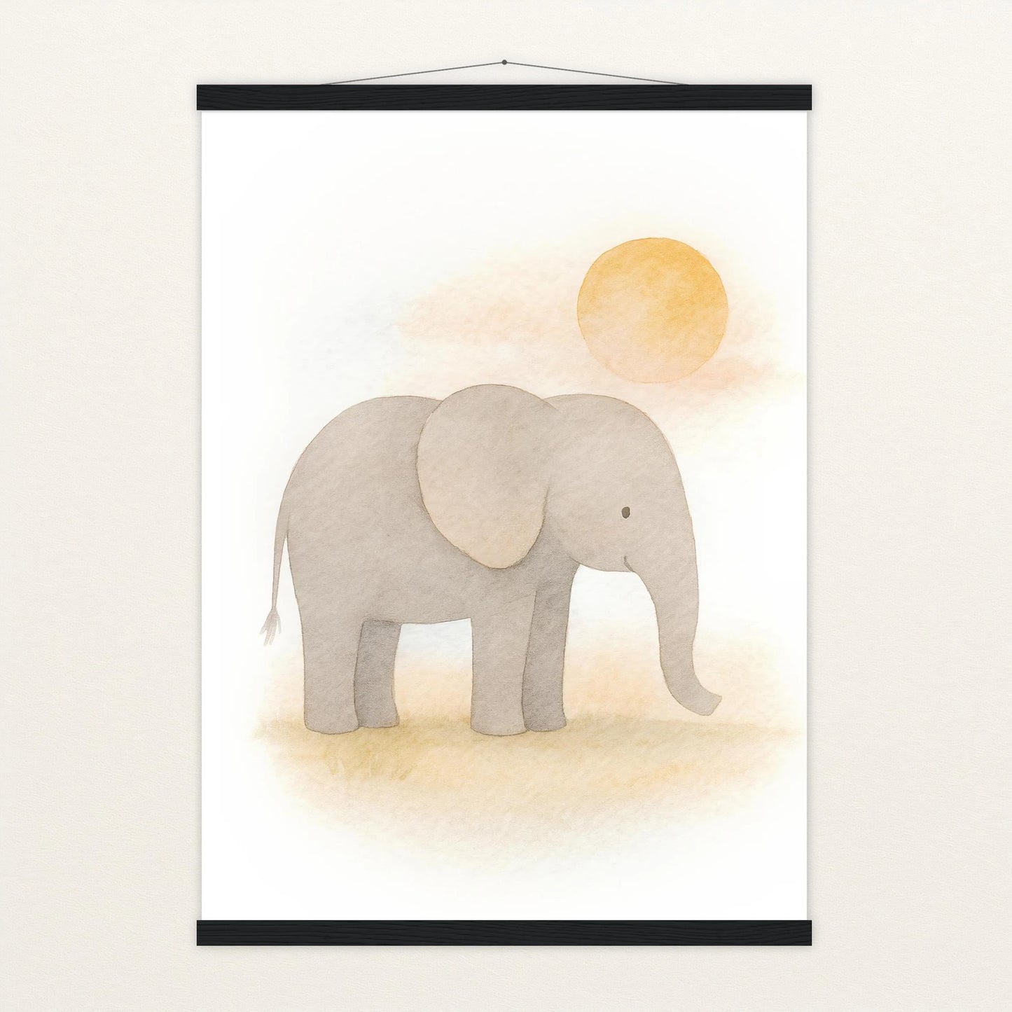Emil der Elefant - Motiv: "Sonne" Poster mit Leisten von tinylearner