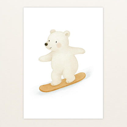 Pummel der Polarbär - Motiv: "Snowboard" Poster von tinylearner