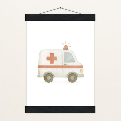 Krankenwagen Poster mit Leisten von tinylearner
