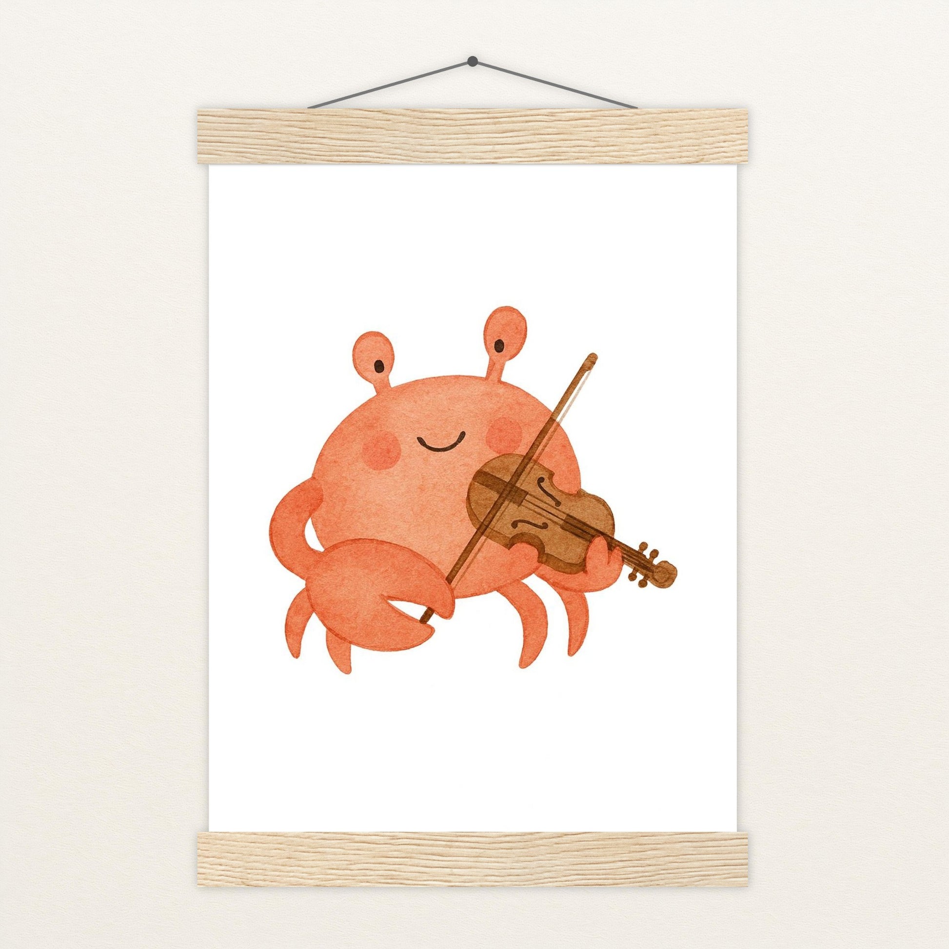 Krabbi der Krebs - Motiv: "Geige" Poster mit Leisten von tinylearner