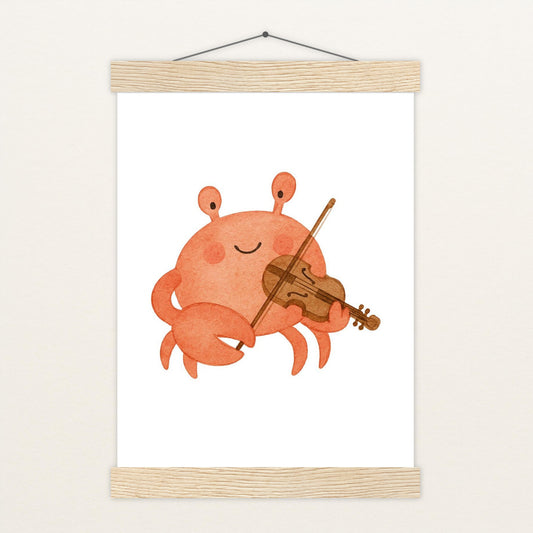 Krabbi der Krebs - Motiv: "Geige" Poster mit Leisten von tinylearner