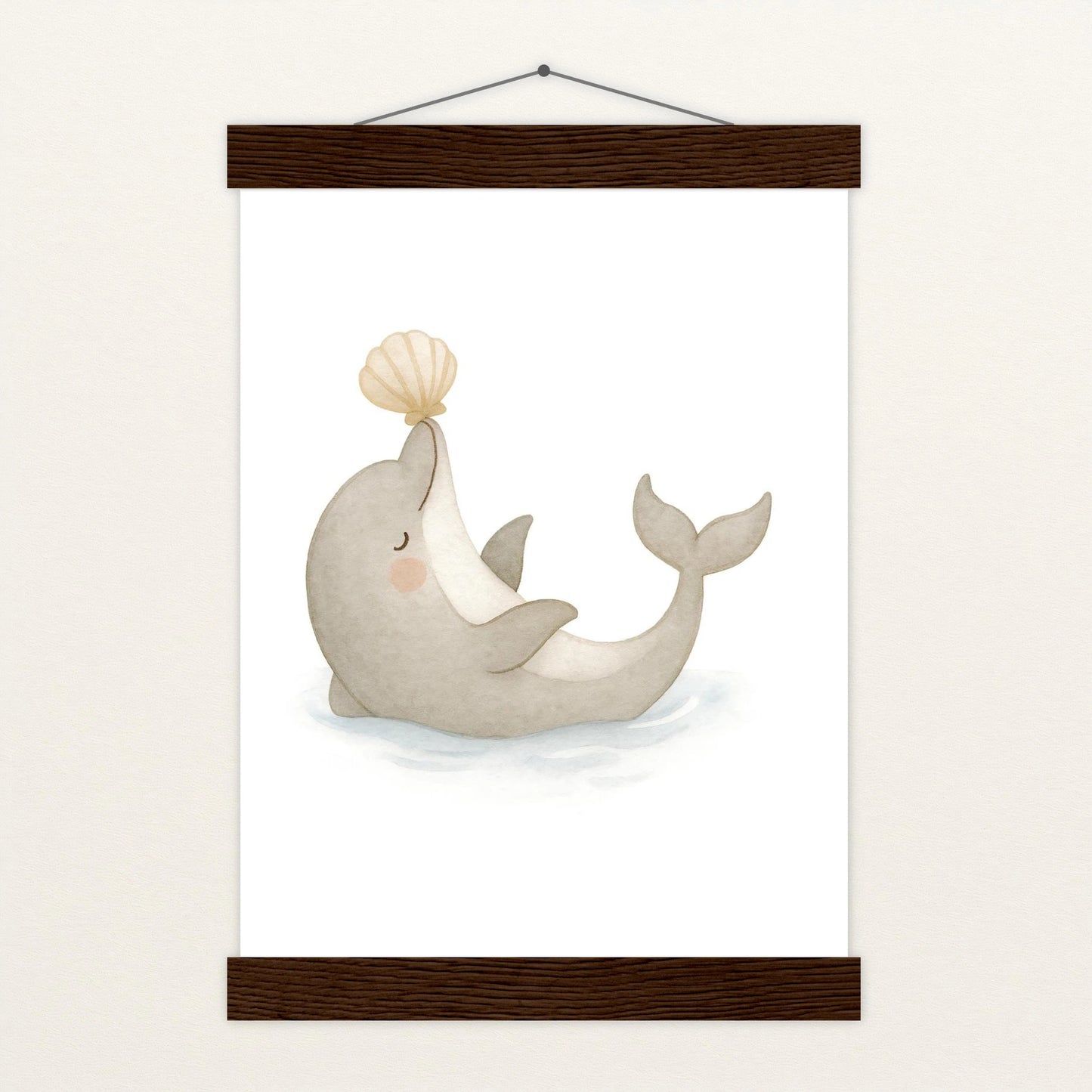 Dora der Delfin - Motiv: "Muschel" Poster mit Leisten von tinylearner