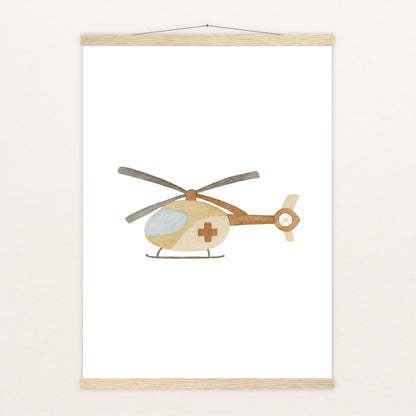 Rettungshubschrauber Poster mit Leisten von tinylearner