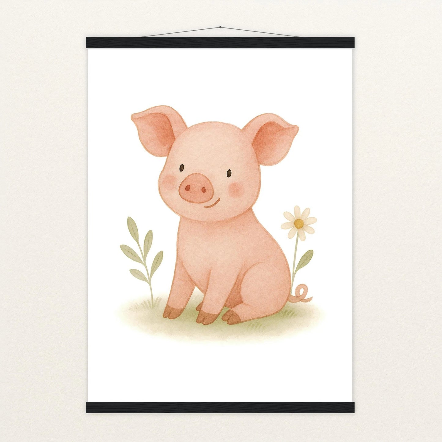 Susi das Schwein Poster mit Leisten von tinylearner