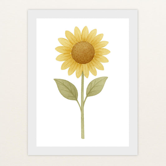Sonnenblume Poster mit Holzrahmen von tinylearner