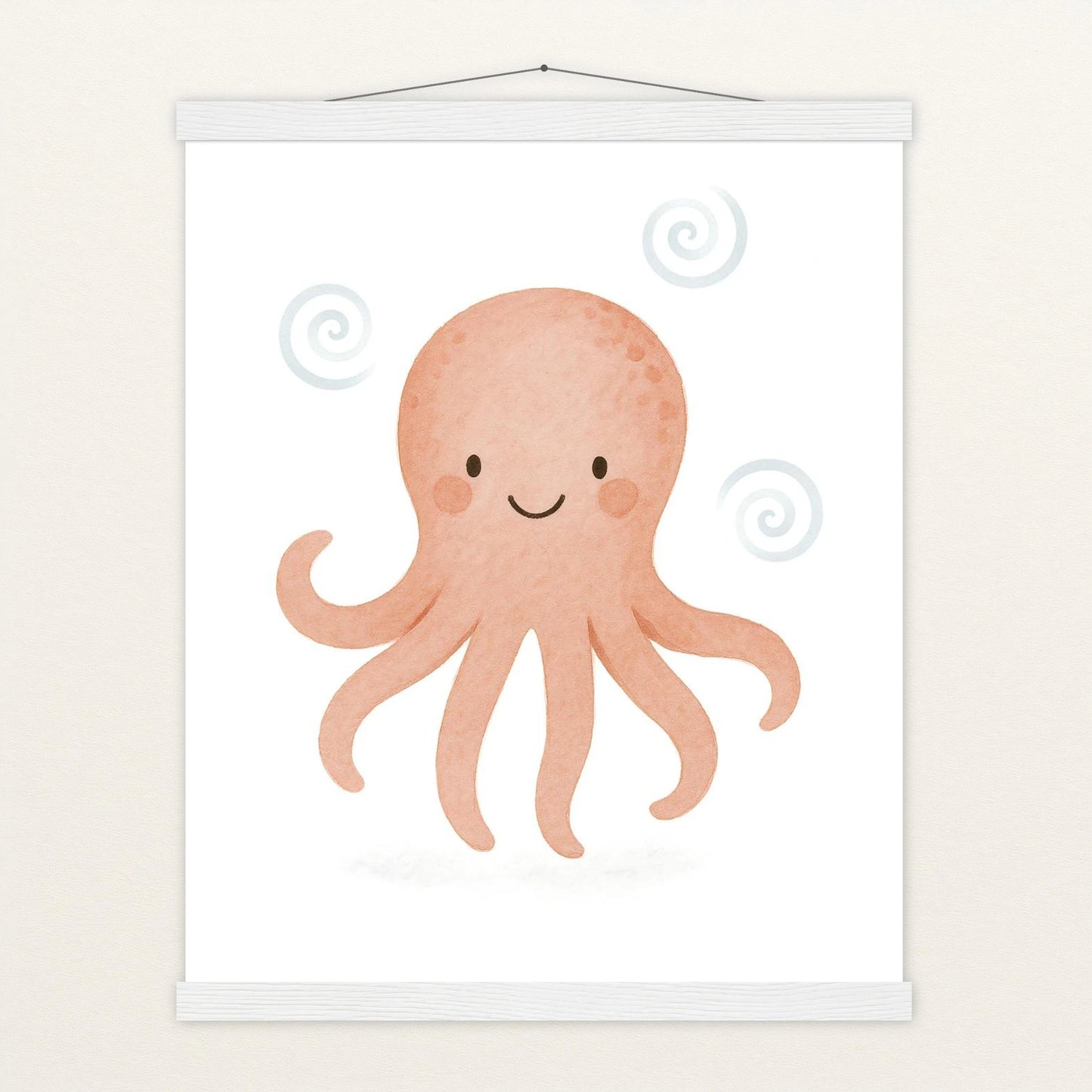 Tilli der Tintenfisch Poster mit Leisten von tinylearner