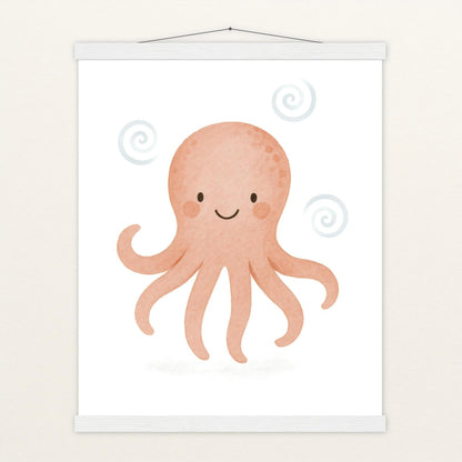 Tilli der Tintenfisch Poster mit Leisten von tinylearner