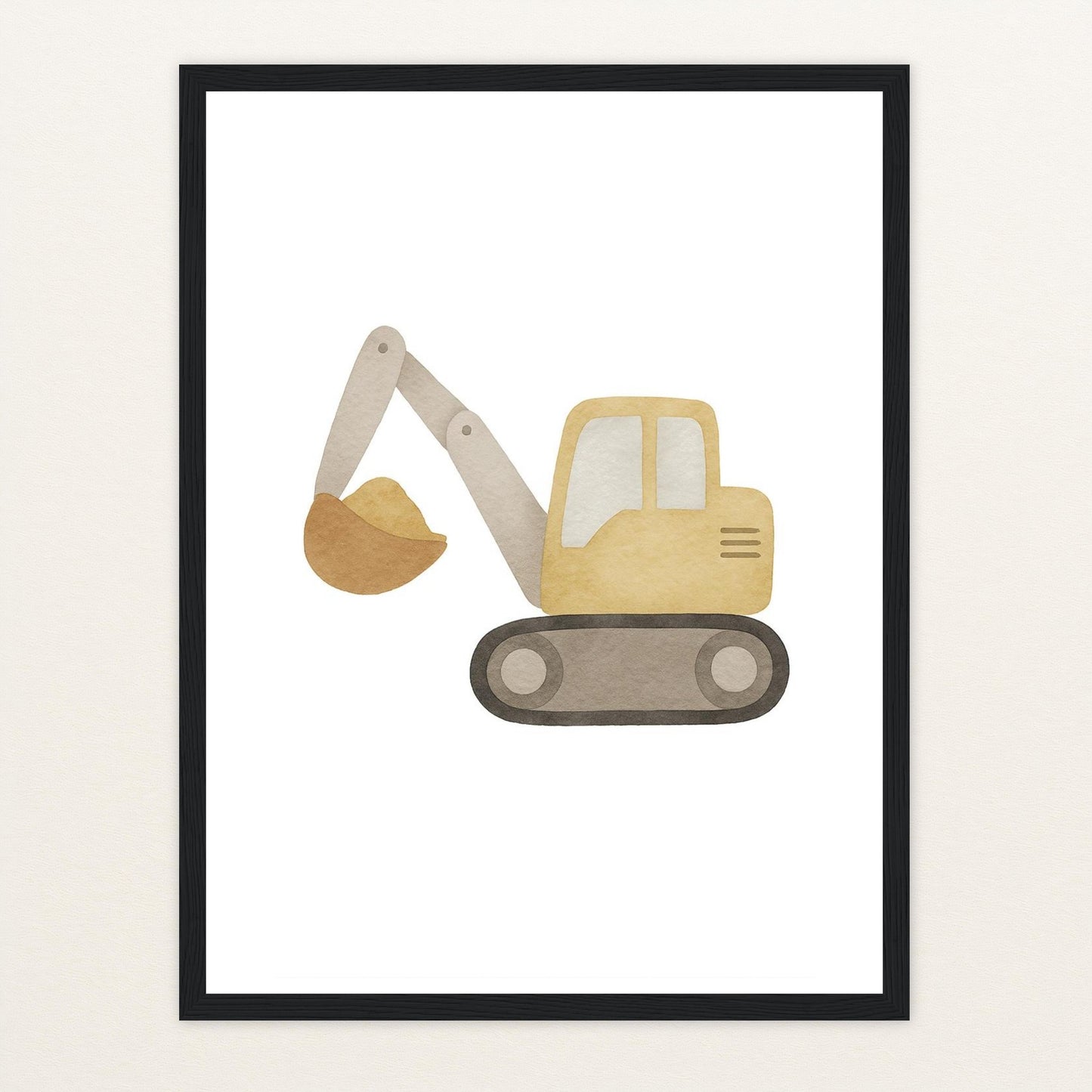 Bagger Poster mit Holzrahmen von tinylearner
