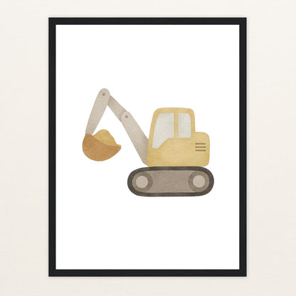 Bagger Poster mit Holzrahmen von tinylearner
