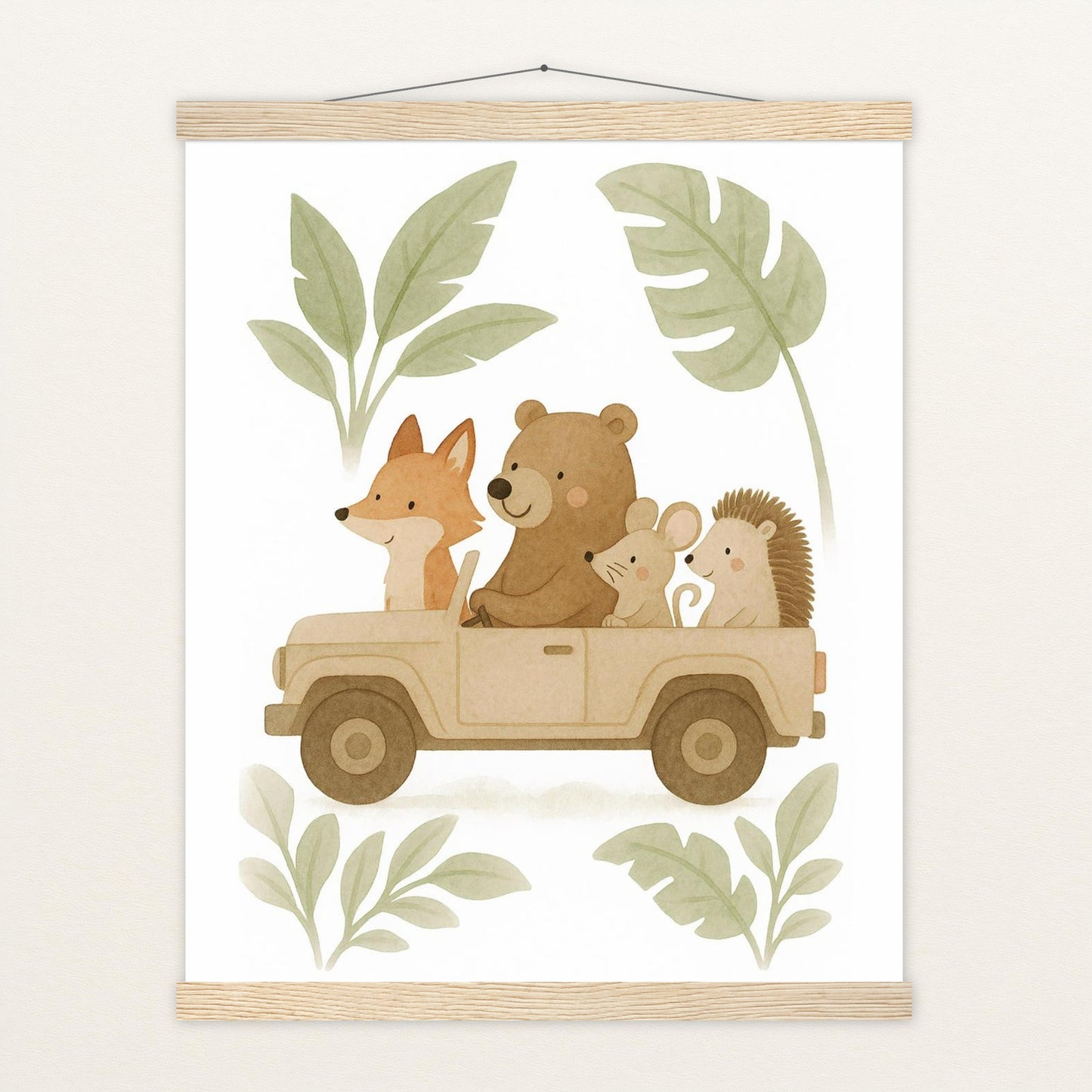 Tierfreunde - Motiv: "Safari" Poster mit Leisten von tinylearner