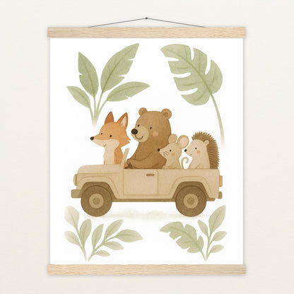 Tierfreunde - Motiv: "Safari" Poster mit Leisten von tinylearner