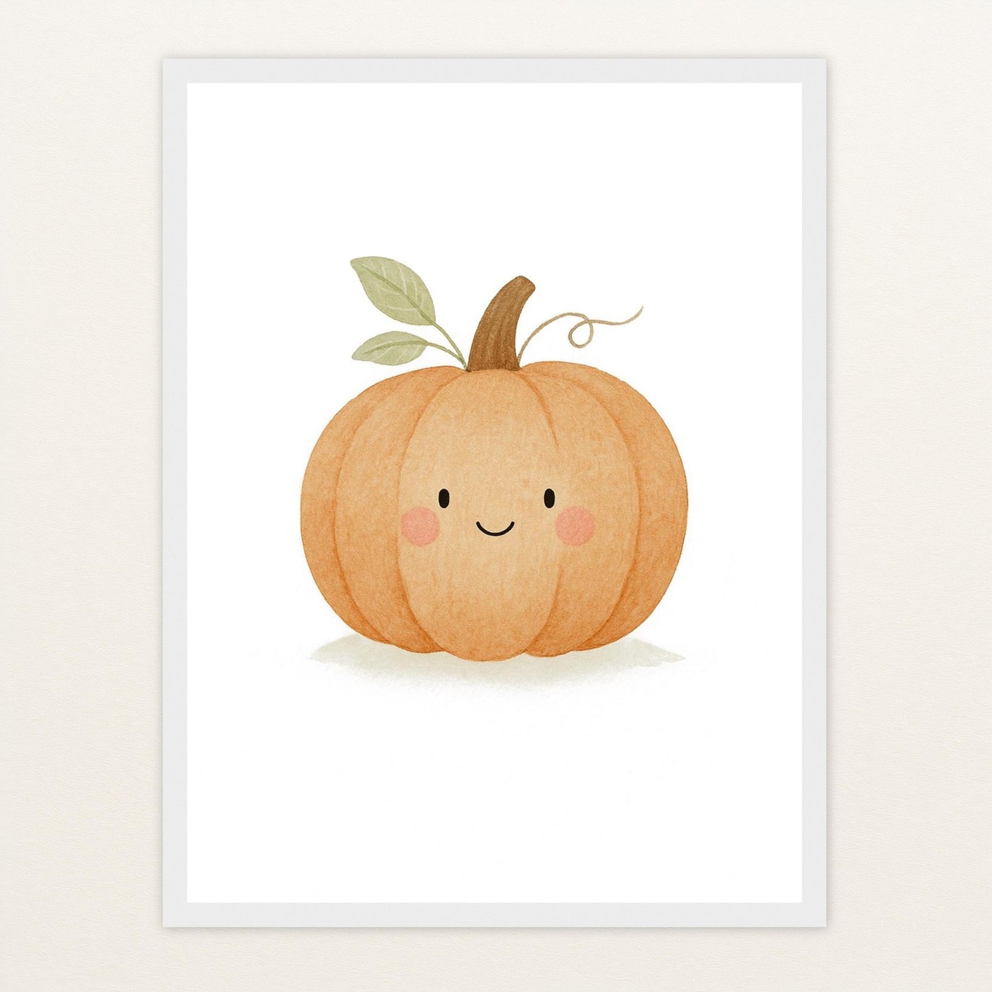 Gemüse: Kürbis Poster mit Holzrahmen von tinylearner