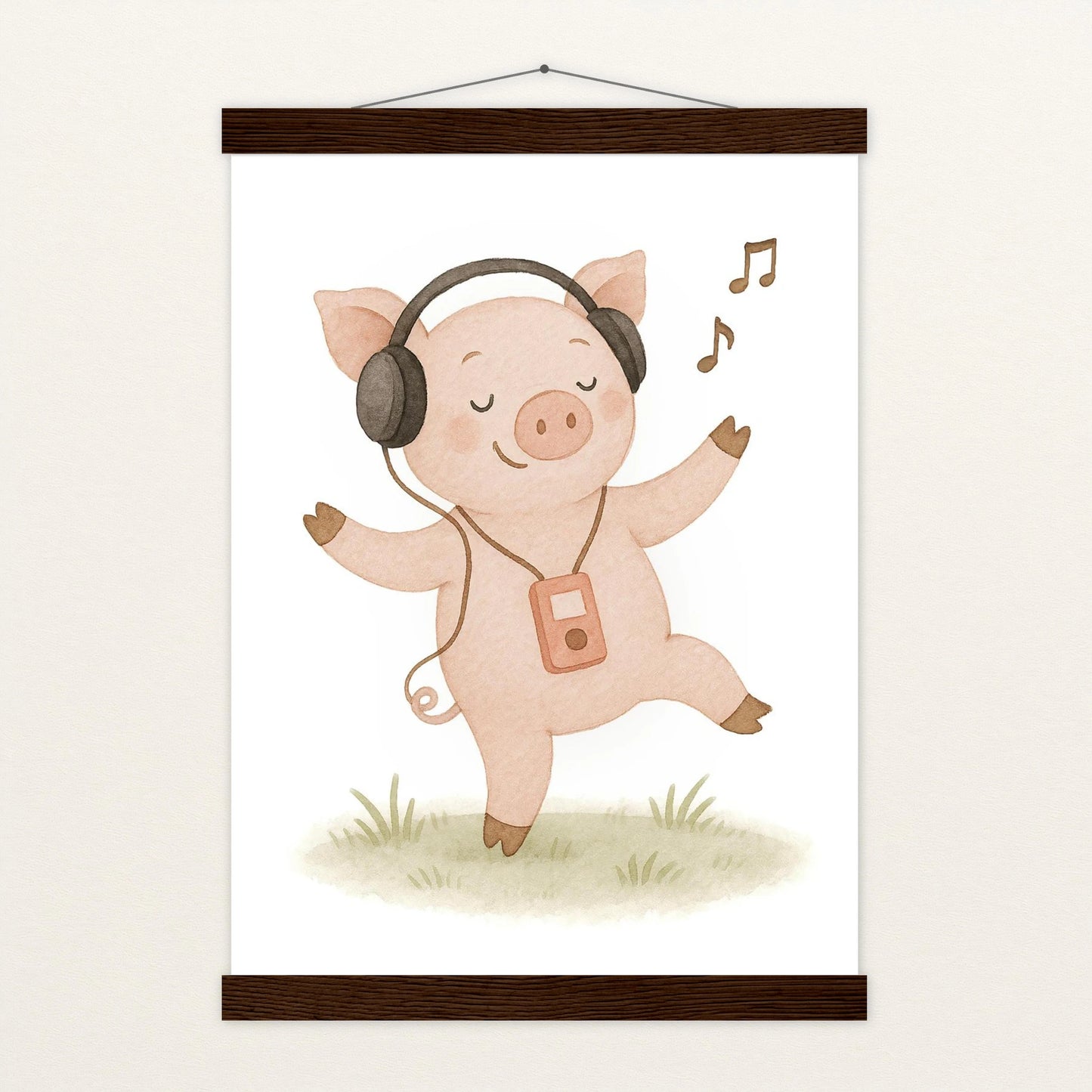 Susi das Schwein - Motiv: "Musik" Poster mit Leisten von tinylearner