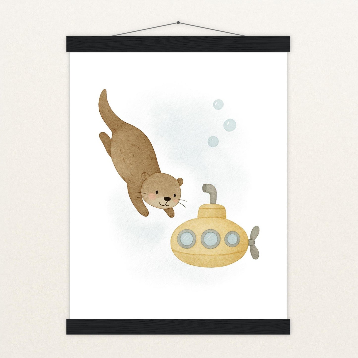 Otti der Otter - Motiv: "U-Boot" Poster mit Leisten von tinylearner