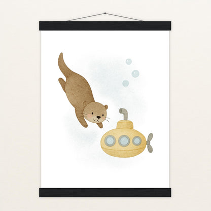 Otti der Otter - Motiv: "U-Boot" Poster mit Leisten von tinylearner