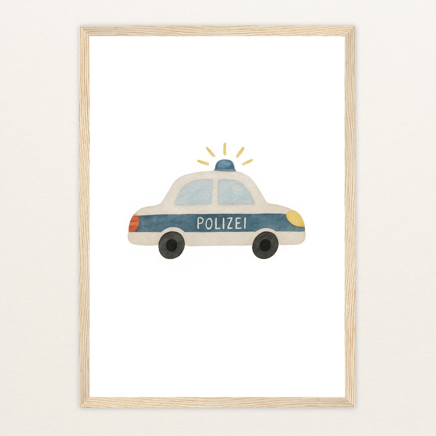 Polizei Poster mit Holzrahmen von tinylearner