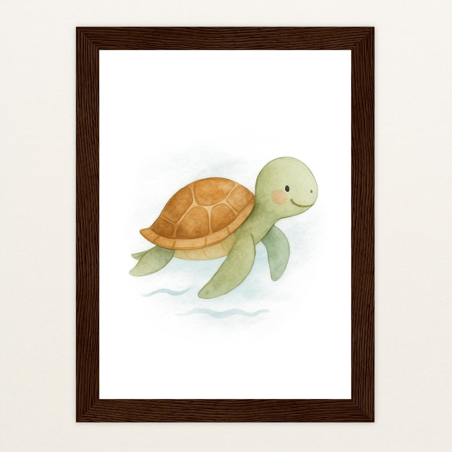 Sora die Schildkröte Poster mit Holzrahmen von tinylearner