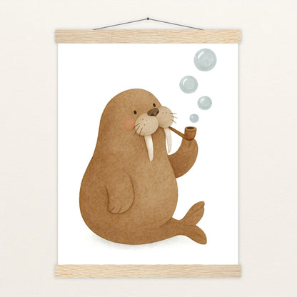 Wally das Walross - Motiv: "Blubbern" Poster mit Leisten von tinylearner