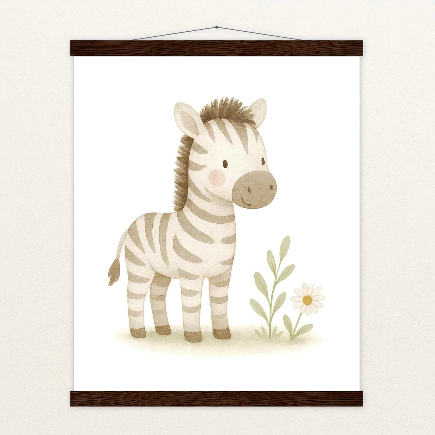 Zinni das Zebra Poster mit Leisten von tinylearner
