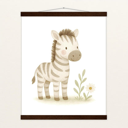 Zinni das Zebra Poster mit Leisten von tinylearner
