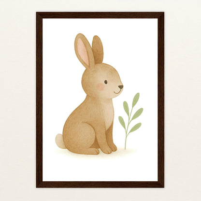 Holly der Hase Poster mit Holzrahmen von tinylearner
