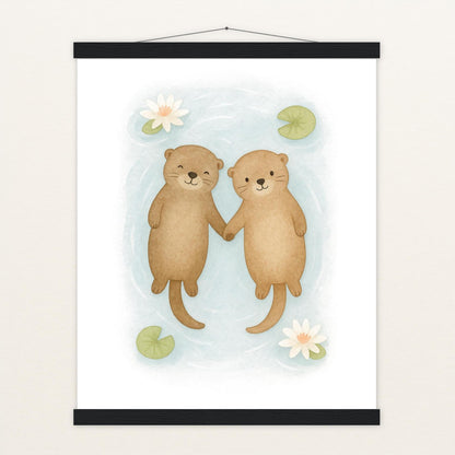 Otti der Otter Poster mit Leisten von tinylearner