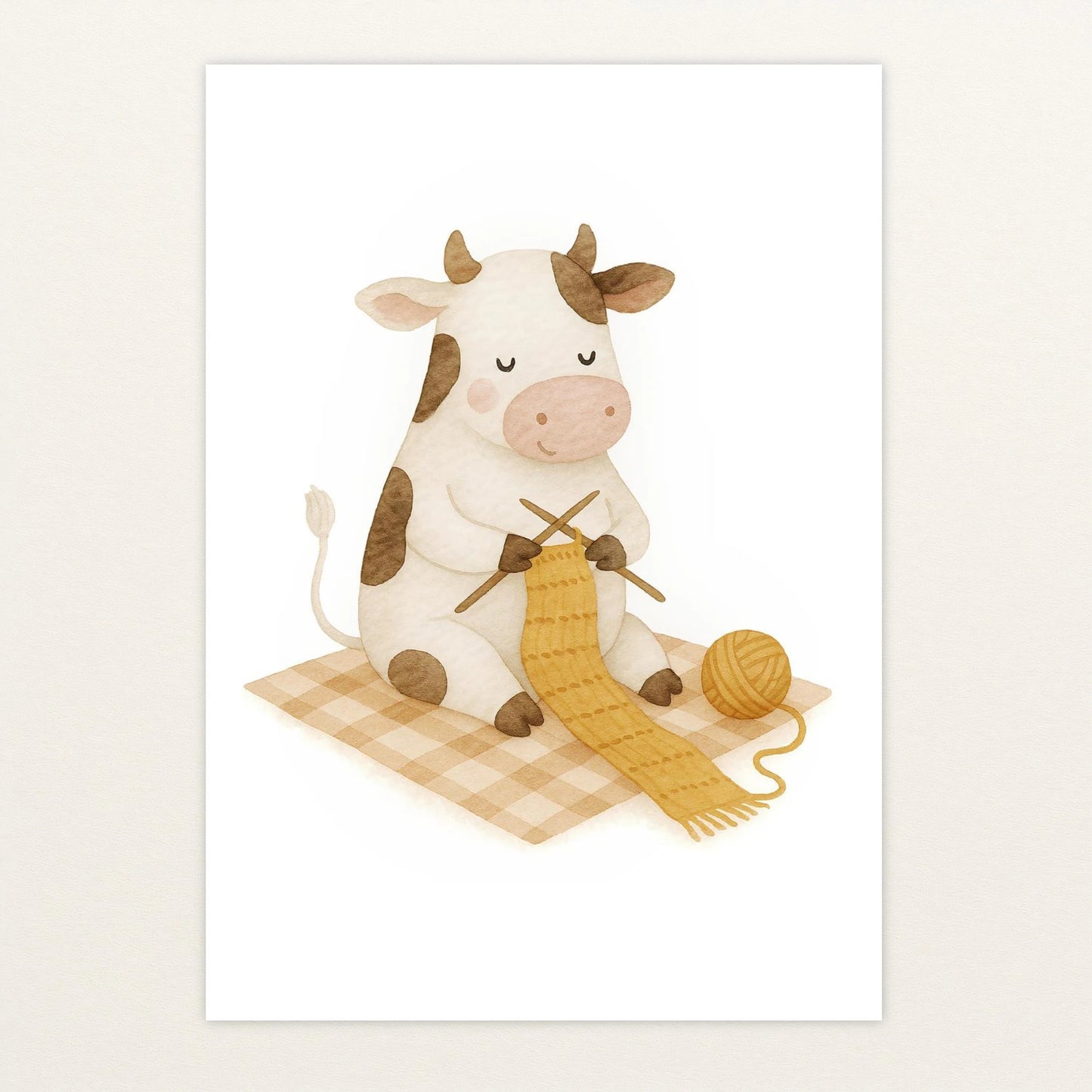 Klara die Kuh - Motiv: "Häkeln" Poster von tinylearner