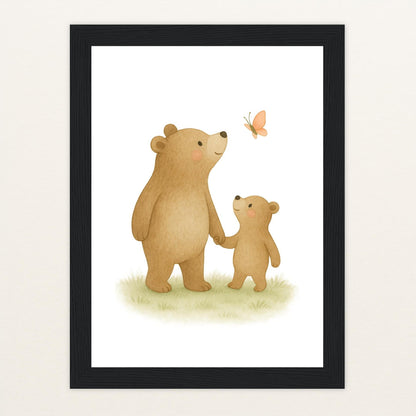 Balu der Bär - Motiv: "Schmetterling" Poster mit Holzrahmen von tinylearner