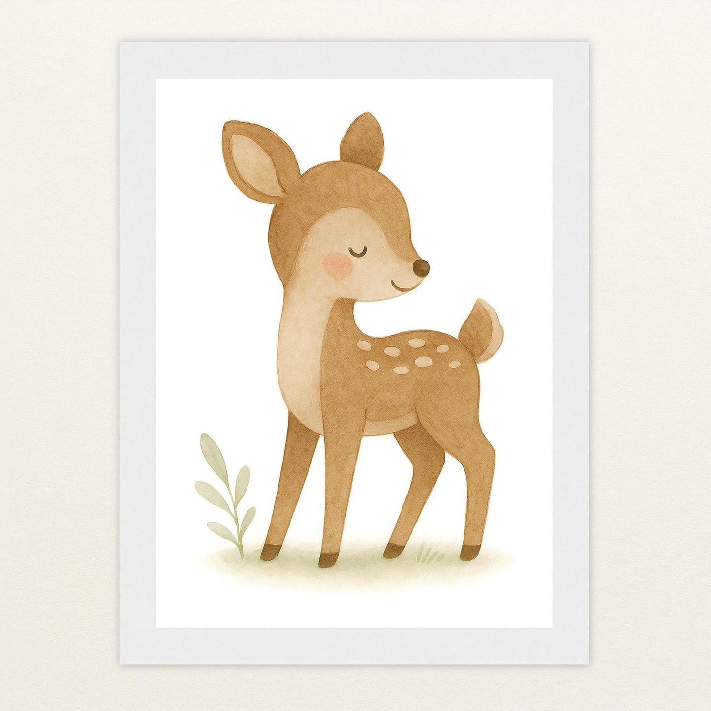 Ria das Reh Poster mit Holzrahmen von tinylearner