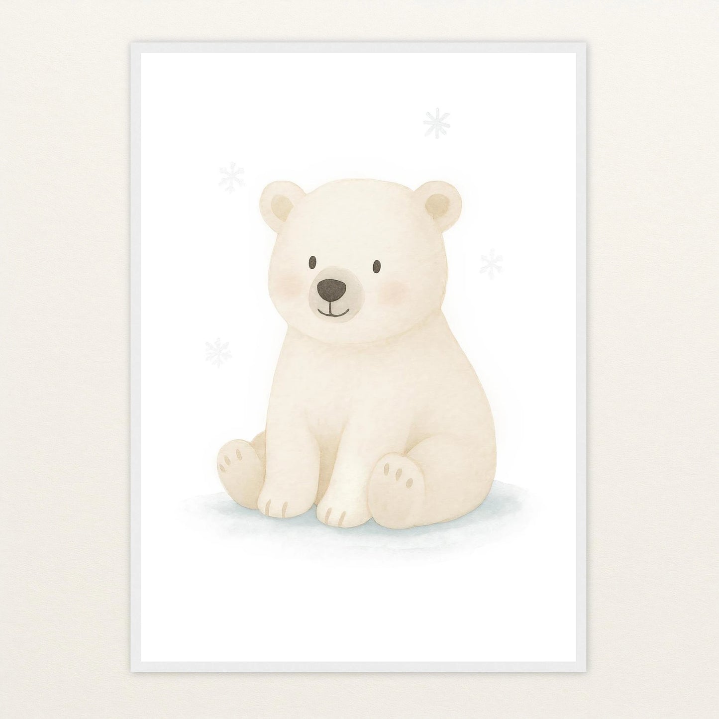 Pummel der Polarbär Poster mit Holzrahmen von tinylearner
