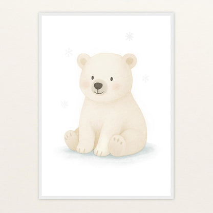 Pummel der Polarbär Poster mit Holzrahmen von tinylearner