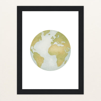 Erde Poster mit Holzrahmen von tinylearner