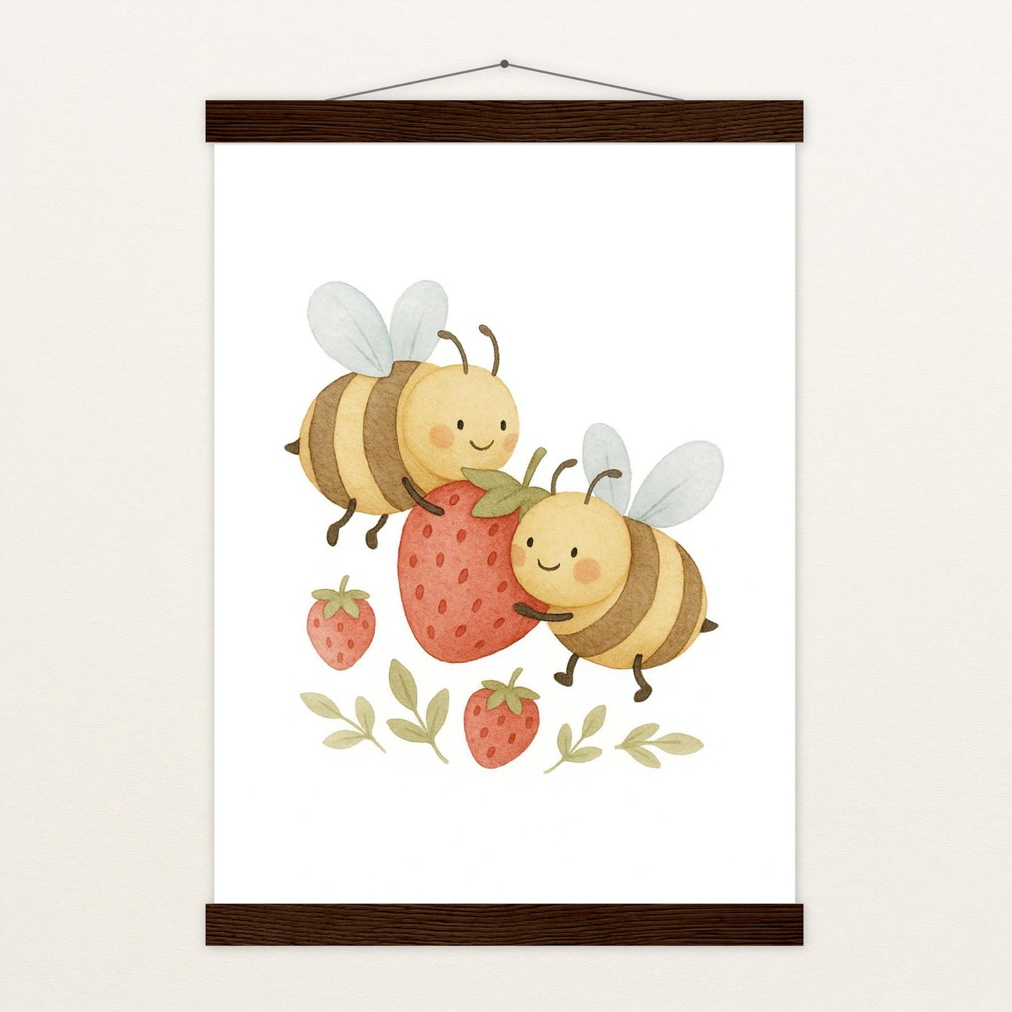 Bibi die Biene - Motiv: "Erdbeere" Poster mit Leisten von tinylearner