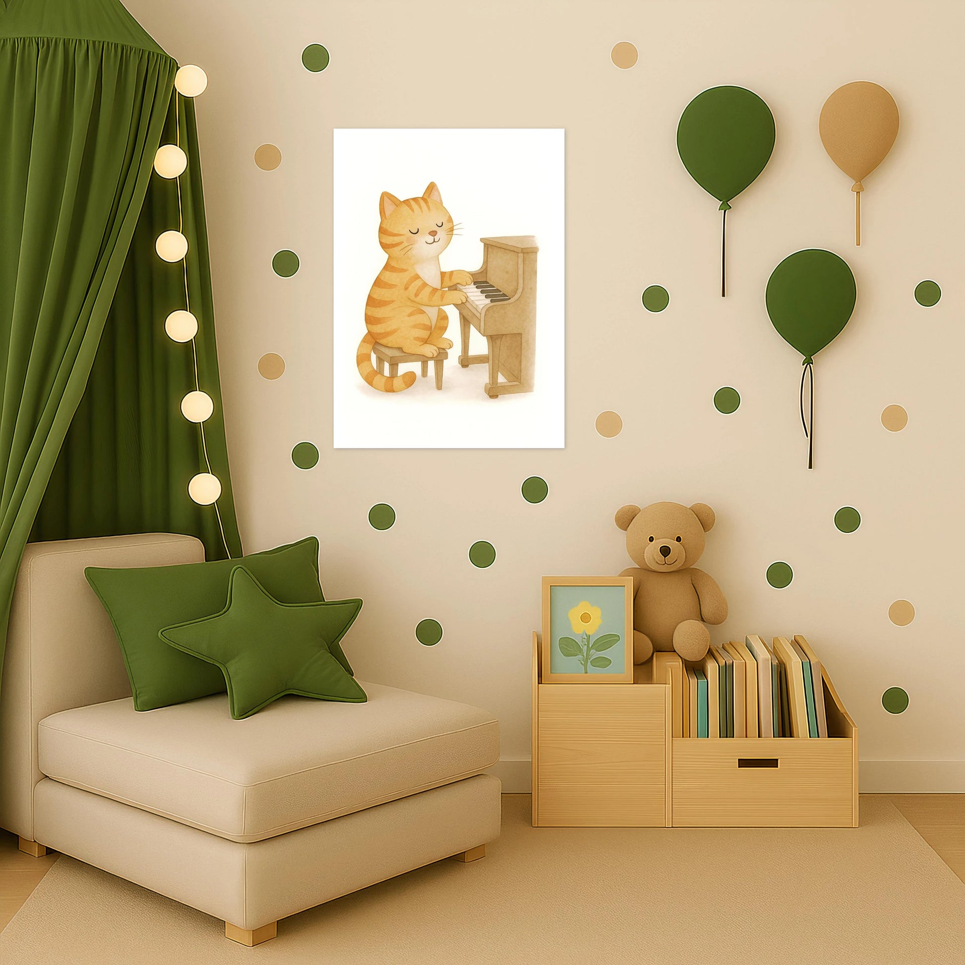 Kira die Katze - Motiv: "Klavier" Poster von tinylearner