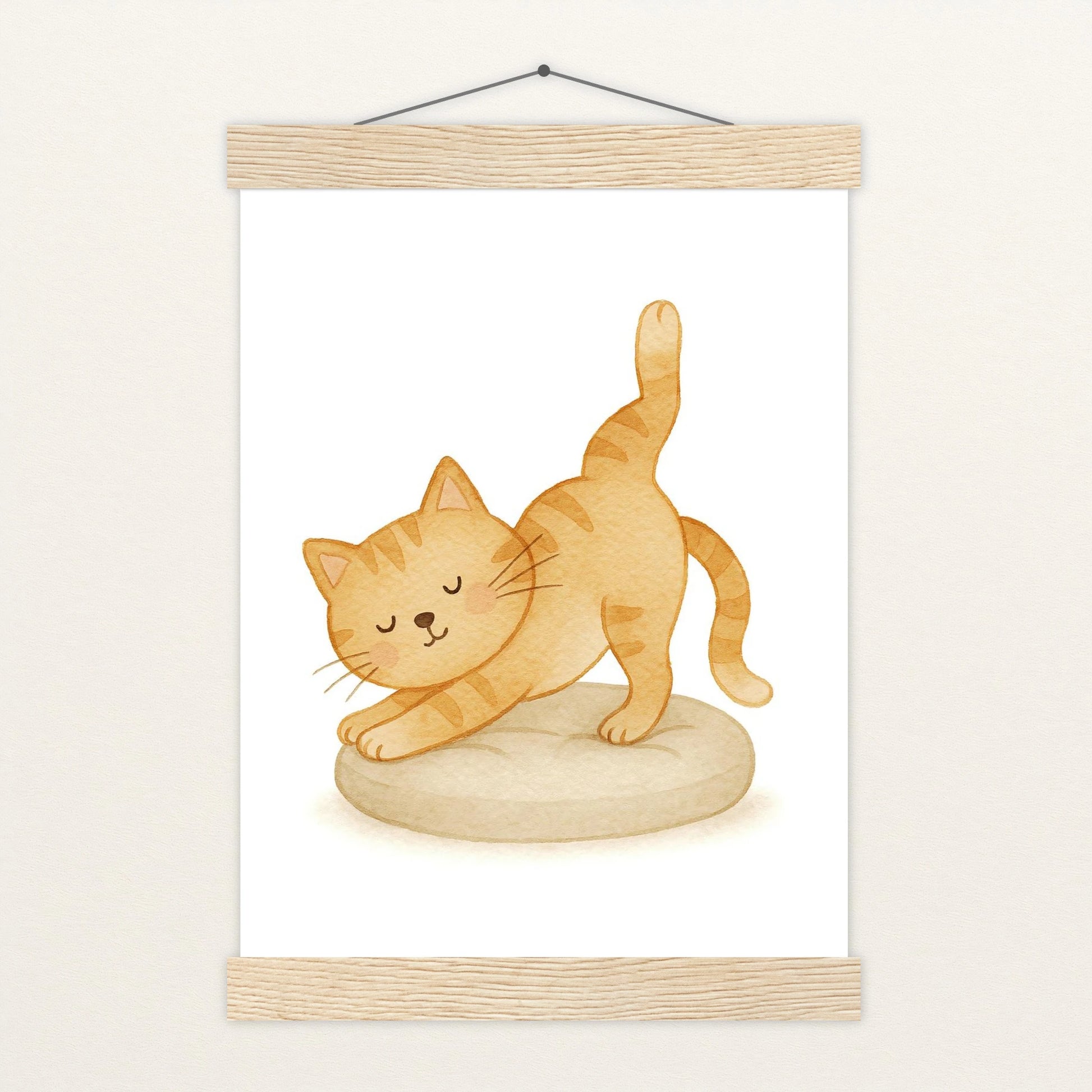 Kira die Katze - Motiv: "Yoga" Poster mit Leisten von tinylearner