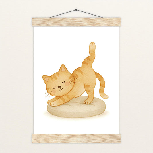 Kira die Katze - Motiv: "Yoga" Poster mit Leisten von tinylearner