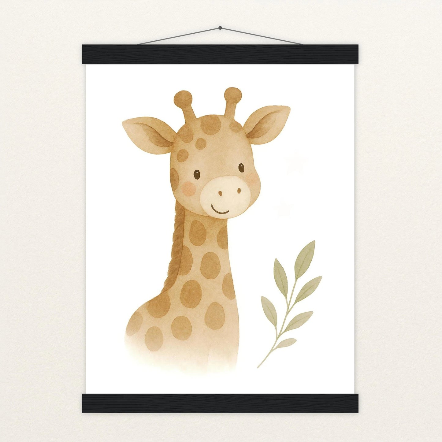 Greta die Giraffe Poster mit Leisten von tinylearner